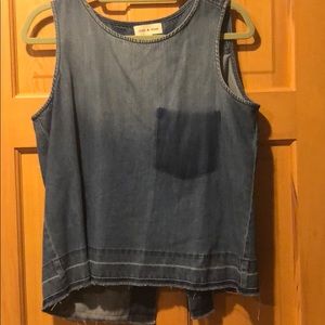 Denim sleeveless top